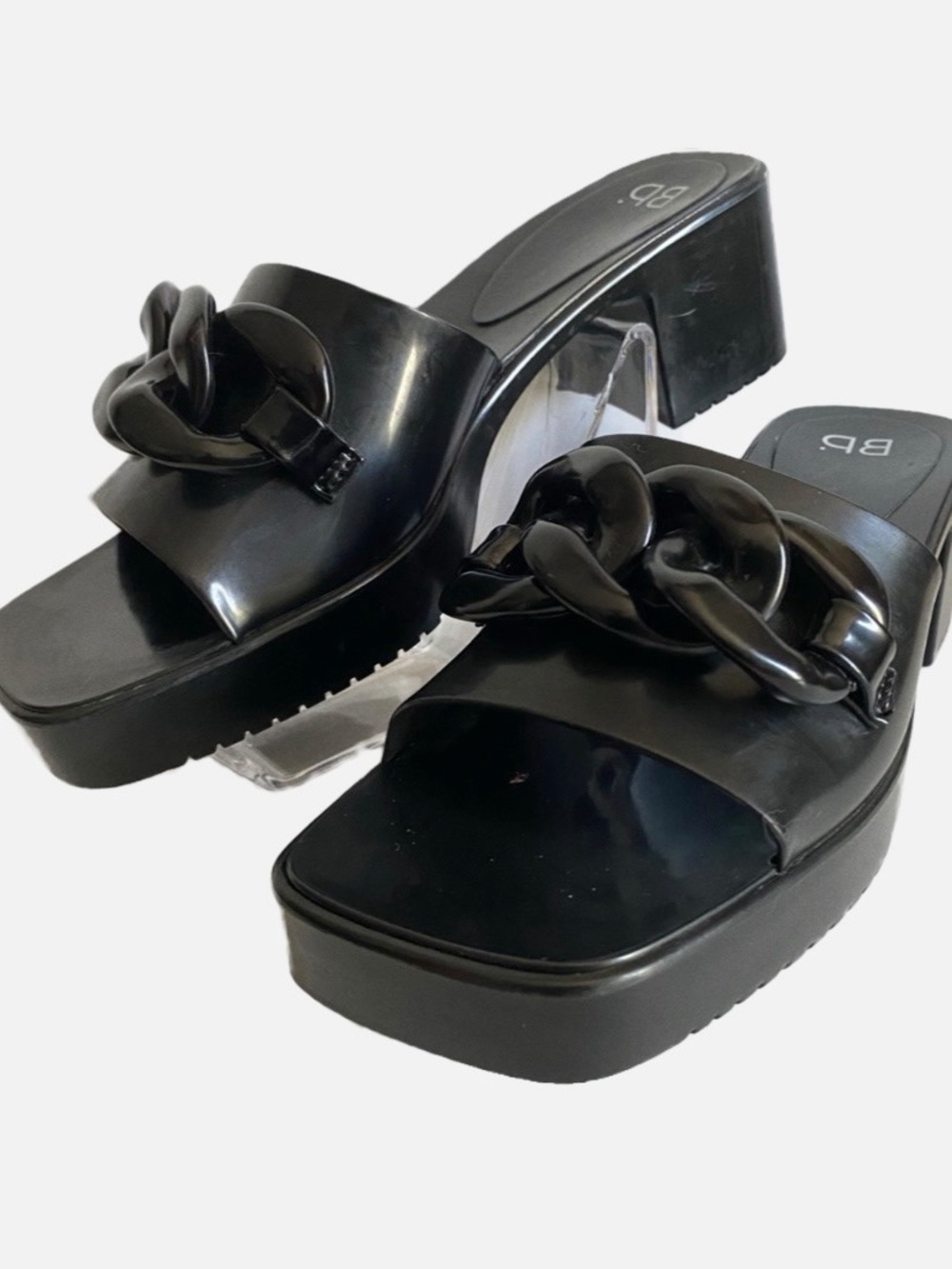 BP Nordstom’s Lollie Jelly Platform Sandals Tonal Chain Detail